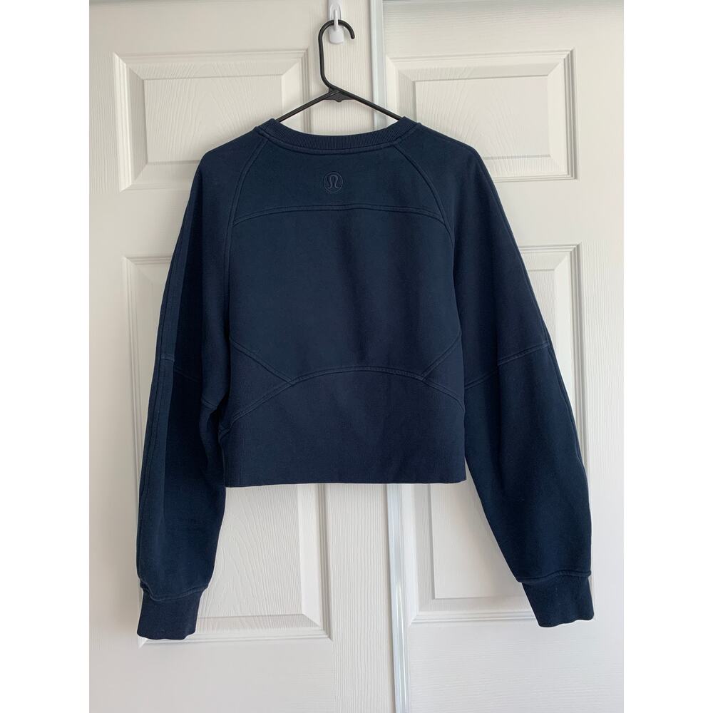 Lululemon Scuba Oversized Boxy Pullover Sweatshirt *Wordmark True Navy Medium - Picture 5 of 7